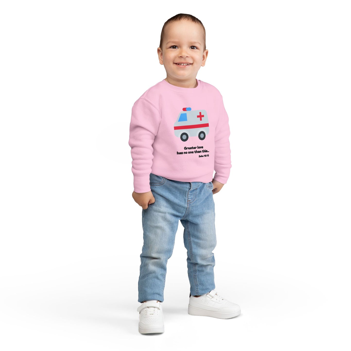 Christian Toddler Sweatshirt • Ambulance Kids Pullover (John 15:13)