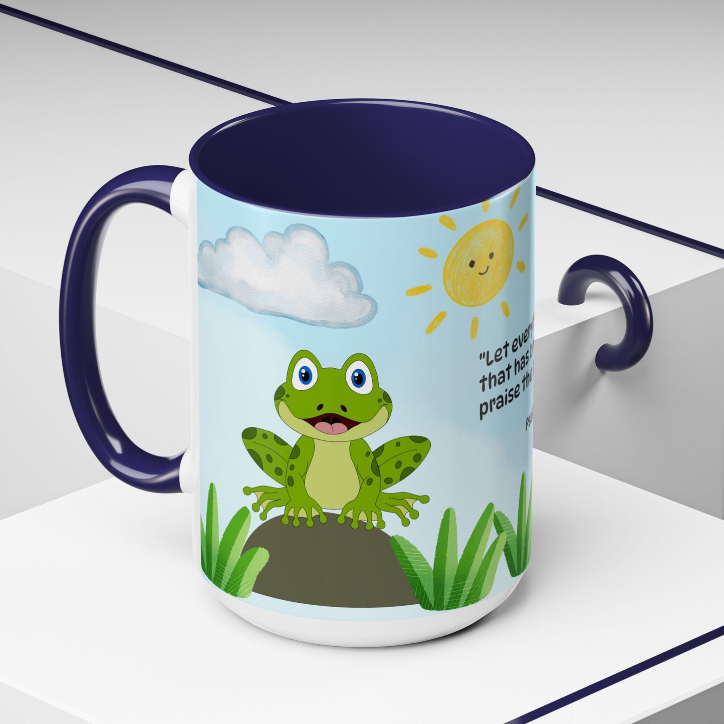 Frog Coffee Mug — Christian Ceramic Mug (Psalm 150:6)