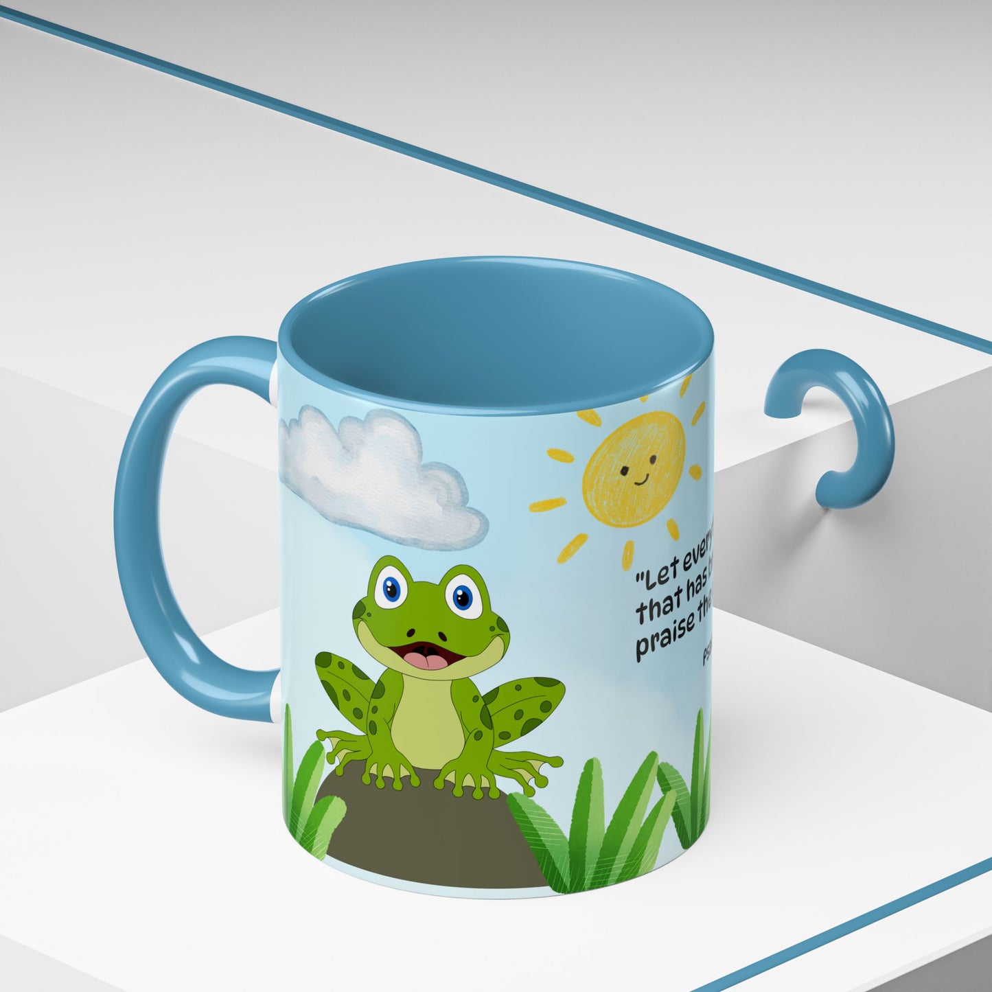 Frog Coffee Mug — Christian Ceramic Mug (Psalm 150:6)