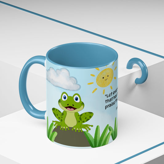 Frog Coffee Mug — Christian Ceramic Mug (Psalm 150:6)