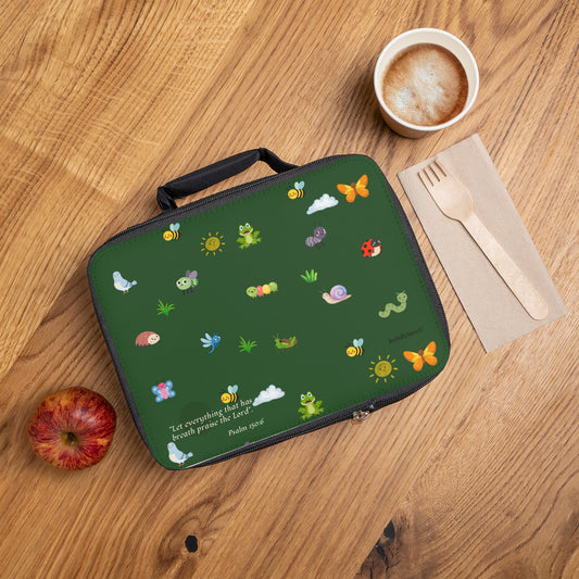 Christian Lunch Bag — Cute Colorful Bugs (Psalm 150:6)