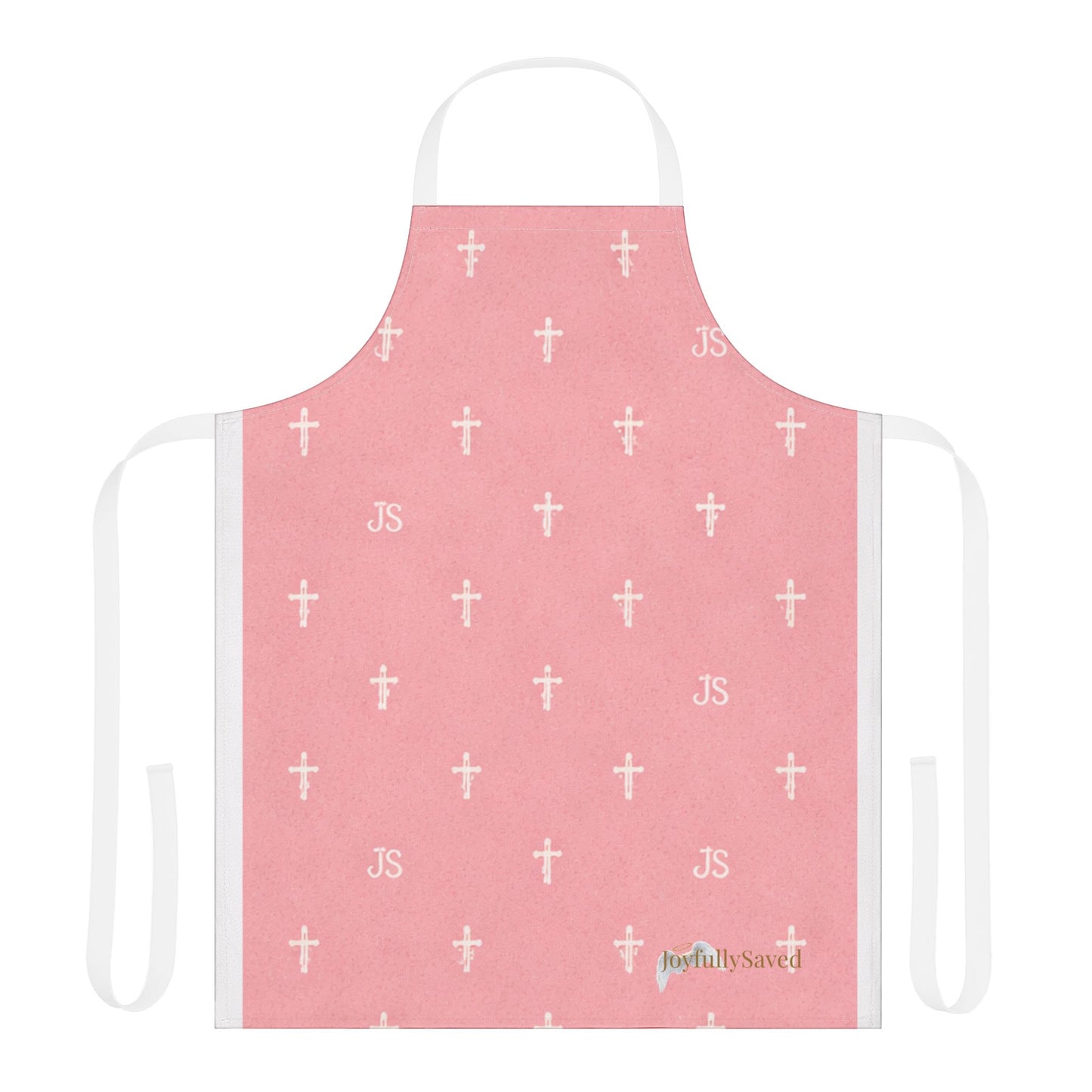 Christian Cross Pink Apron — large print, Faith Kitchen Apron