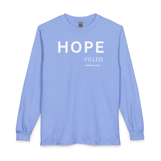 HOPE - filled Long Sleeve Tee — Christian Statement Shirt (Hebrews 6:19)