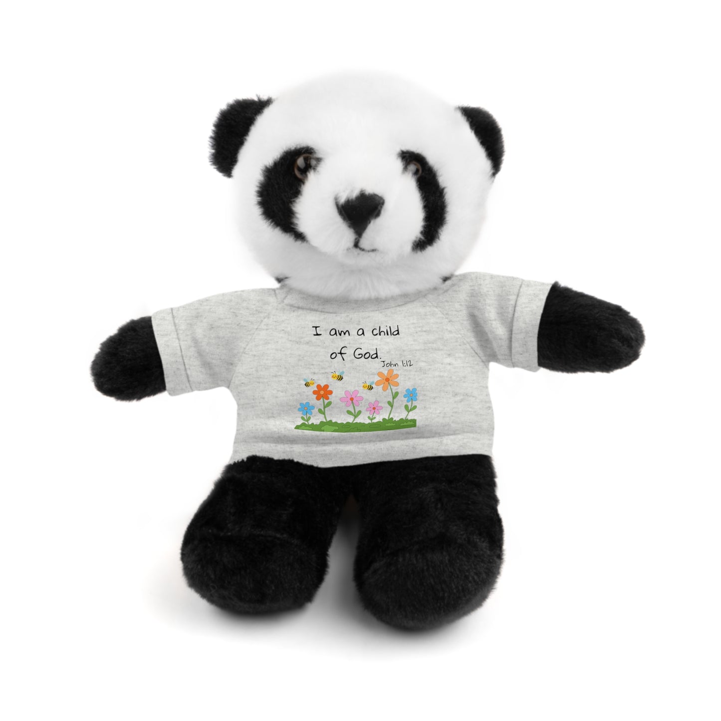 Christan Plush Toy, John 1:12  — Stuffed Animal with 'I Am a Child of God' T‑Shirt