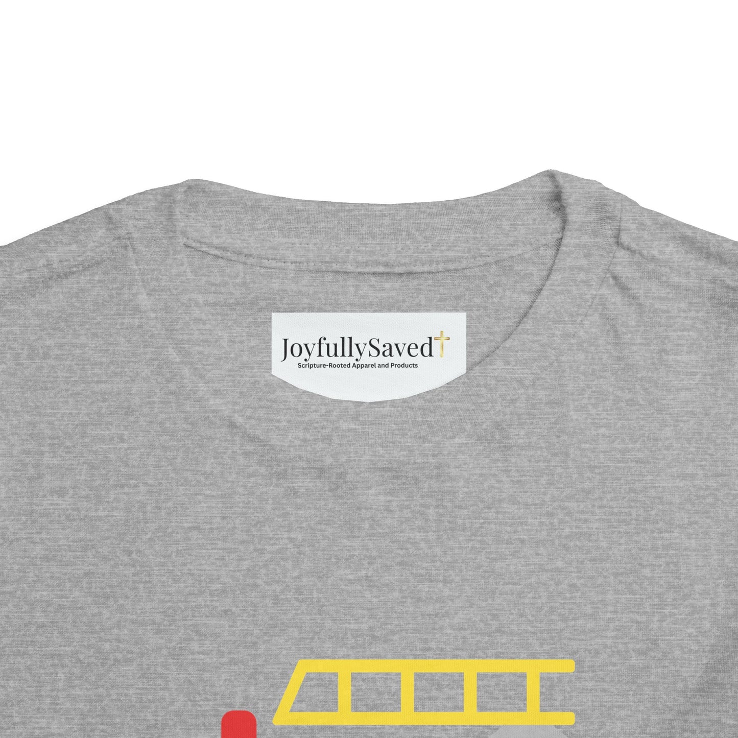 Christian Toddler Tee — Fire Truck Graphic (John 15:13)