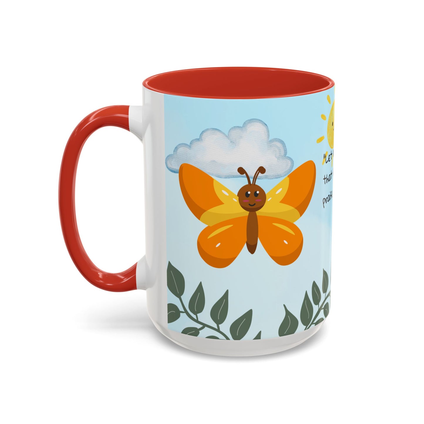 Butterfly Coffee Mug — Christian Ceramic Mug (Psalm 150:6)