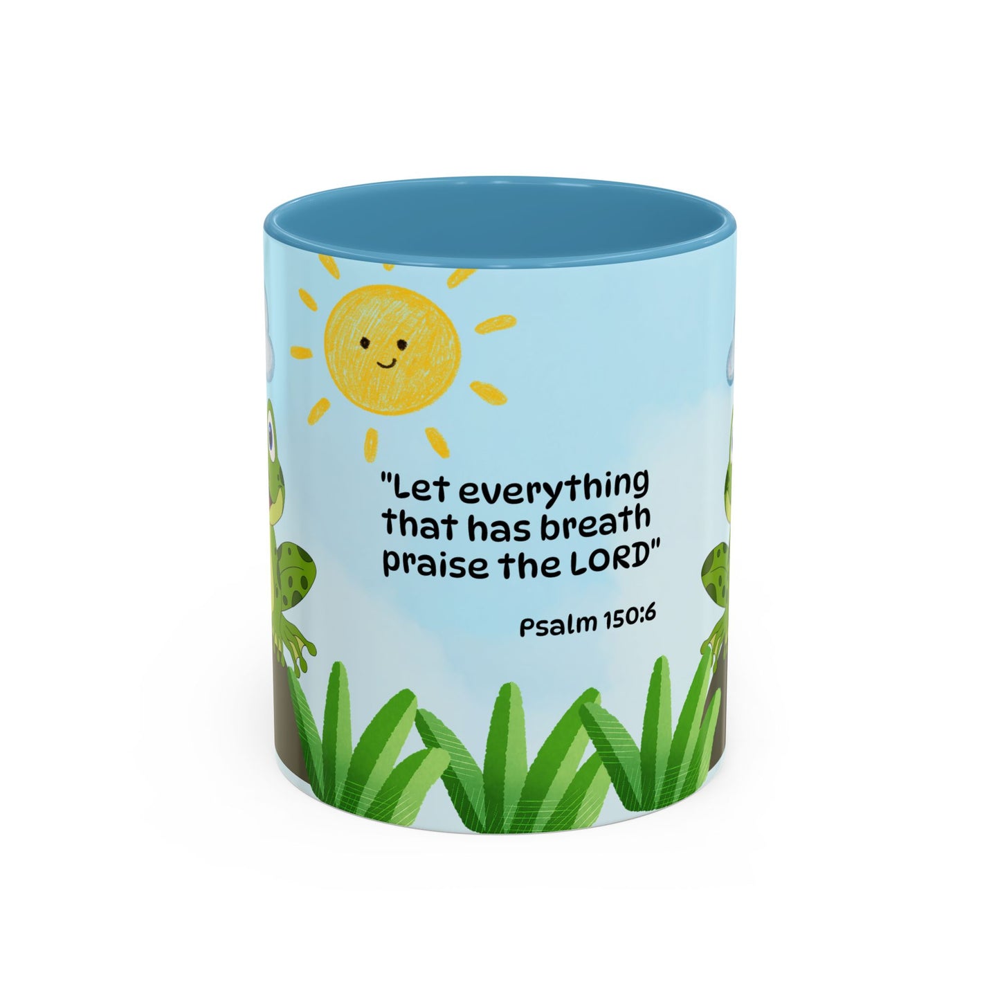 Frog Coffee Mug — Christian Ceramic Mug (Psalm 150:6)