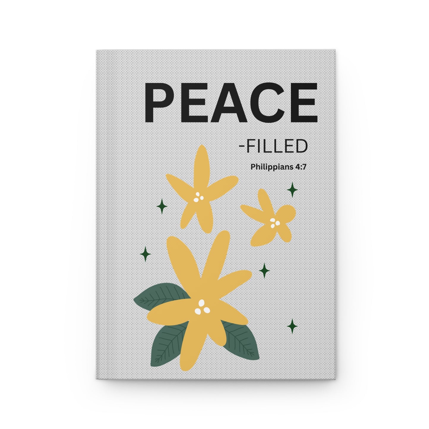 Peace - filled  Philippians 4:7 Hardcover Journal — Christian Inspirational Notebook, religious gift