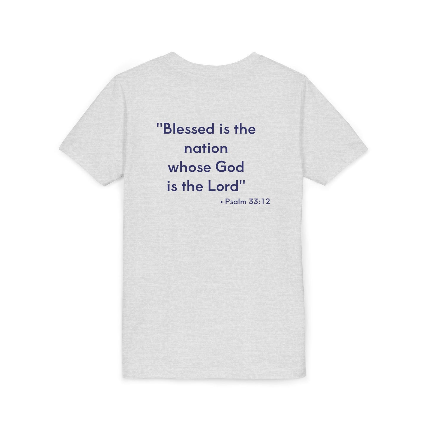 Youth Tee — Patriotic USA 250th Anniversary | "Blessed is the nation" (Psalm 33:12)