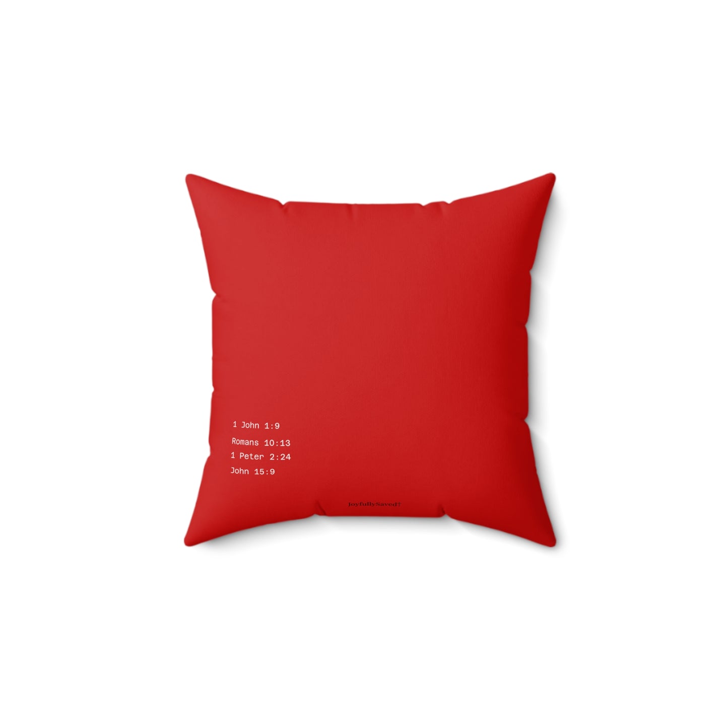Jesus Square Pillow — Chrisian Decorative Throw Pillow, Red & White