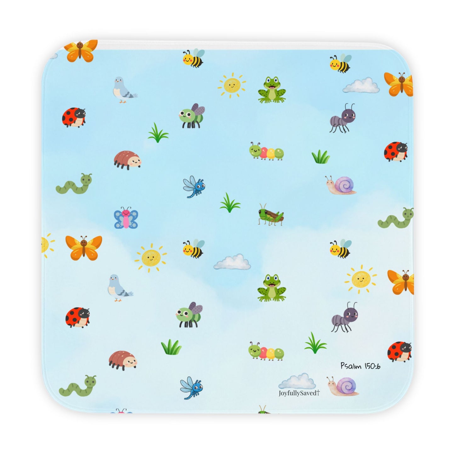 Frog Pattern Hooded Baby Towel | Christian verse (Psalm 150:6)