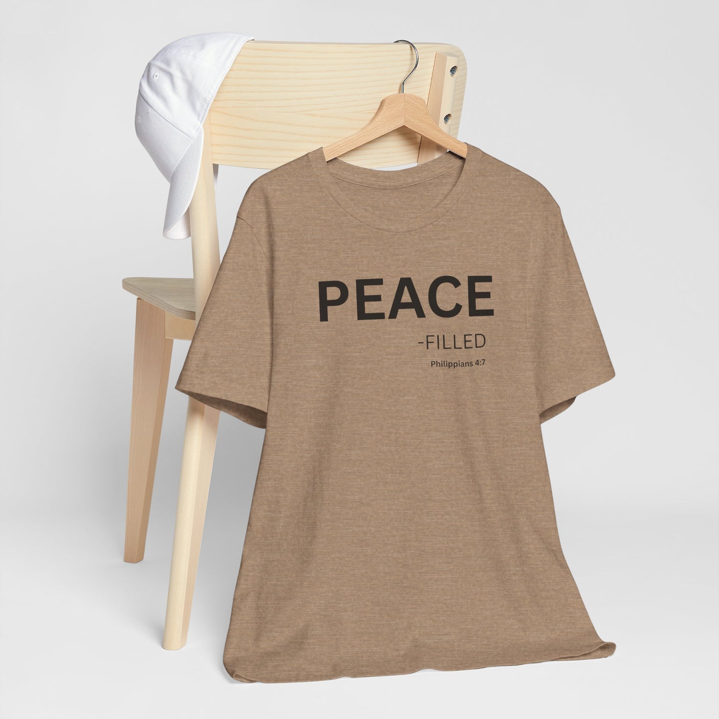 PEACE - filled - (Philippans 4:7)Philippians 4:7 (NIV)  | Christian Statement T-Shirt