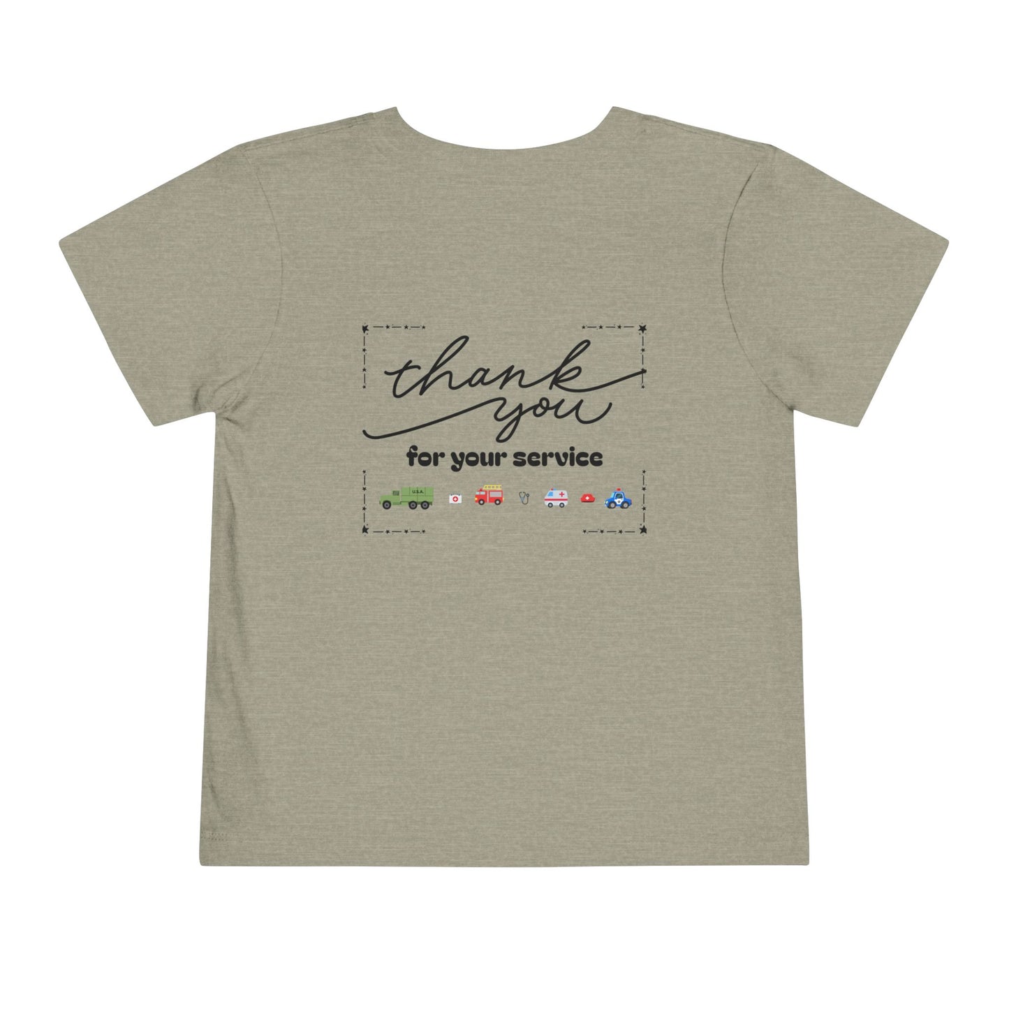Christian Toddler Tee — Military Truck Graphic (John 15:13)
