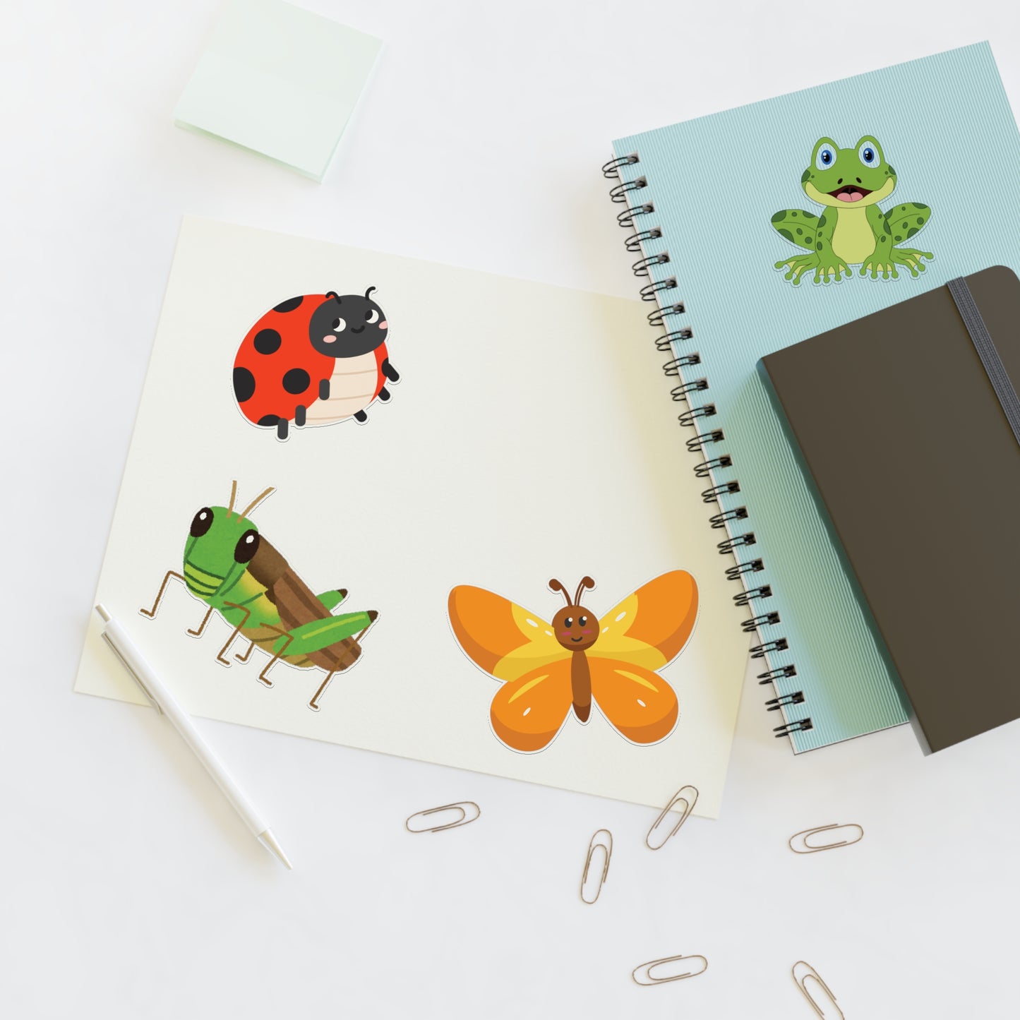 Cute Bug Sticker Sheet —VINYL Stickers for Kids, Scrapbooks & Planners