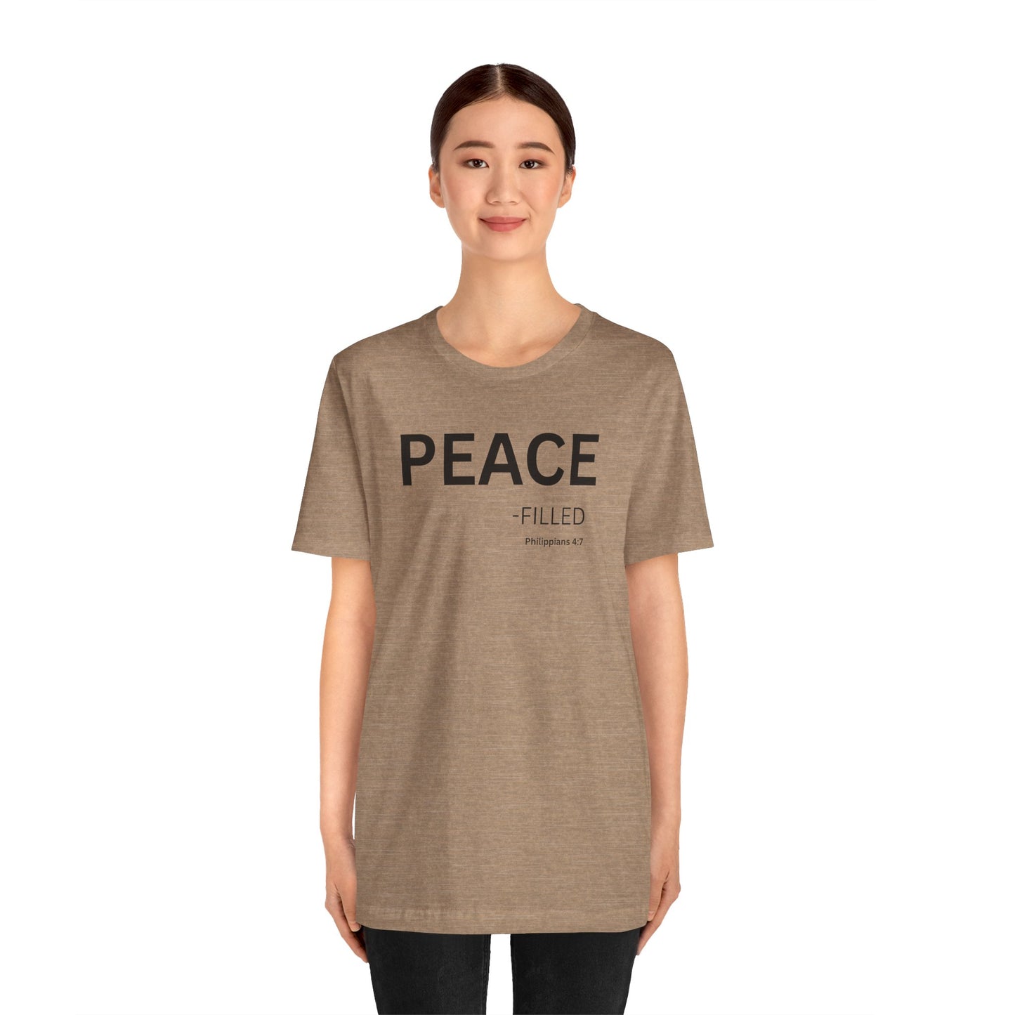 PEACE - filled - (Philippans 4:7)Philippians 4:7 (NIV)  | Christian Statement T-Shirt