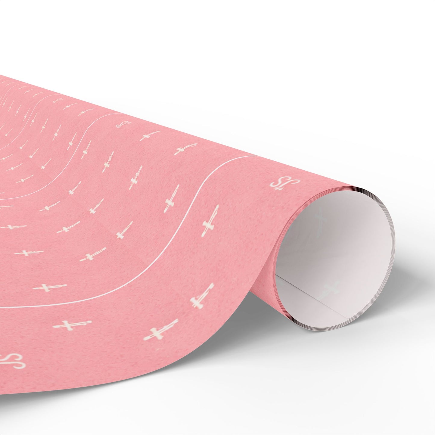 Joyfully Saved Signature Cross Wrapping Paper, Pink | gift wrap