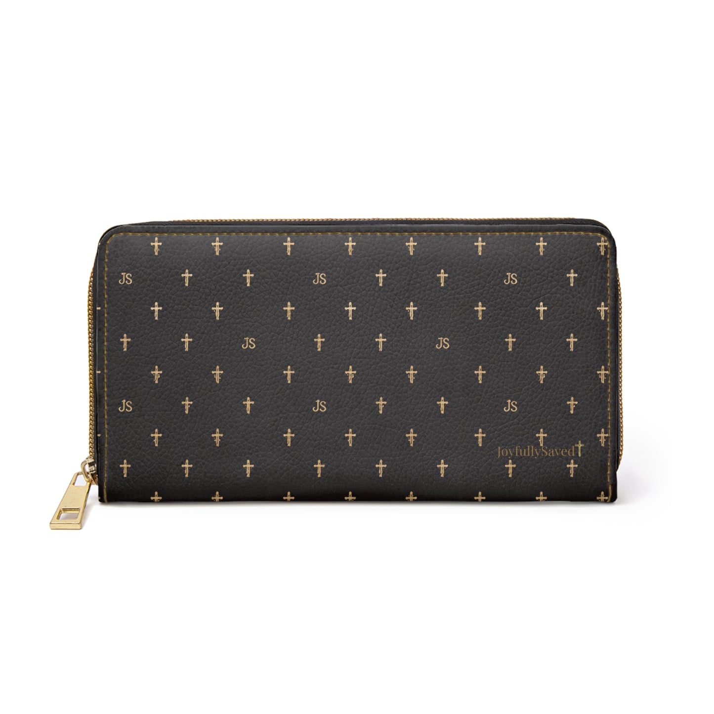 Black Zipper Wallet — Christian Signature Cross Wallet