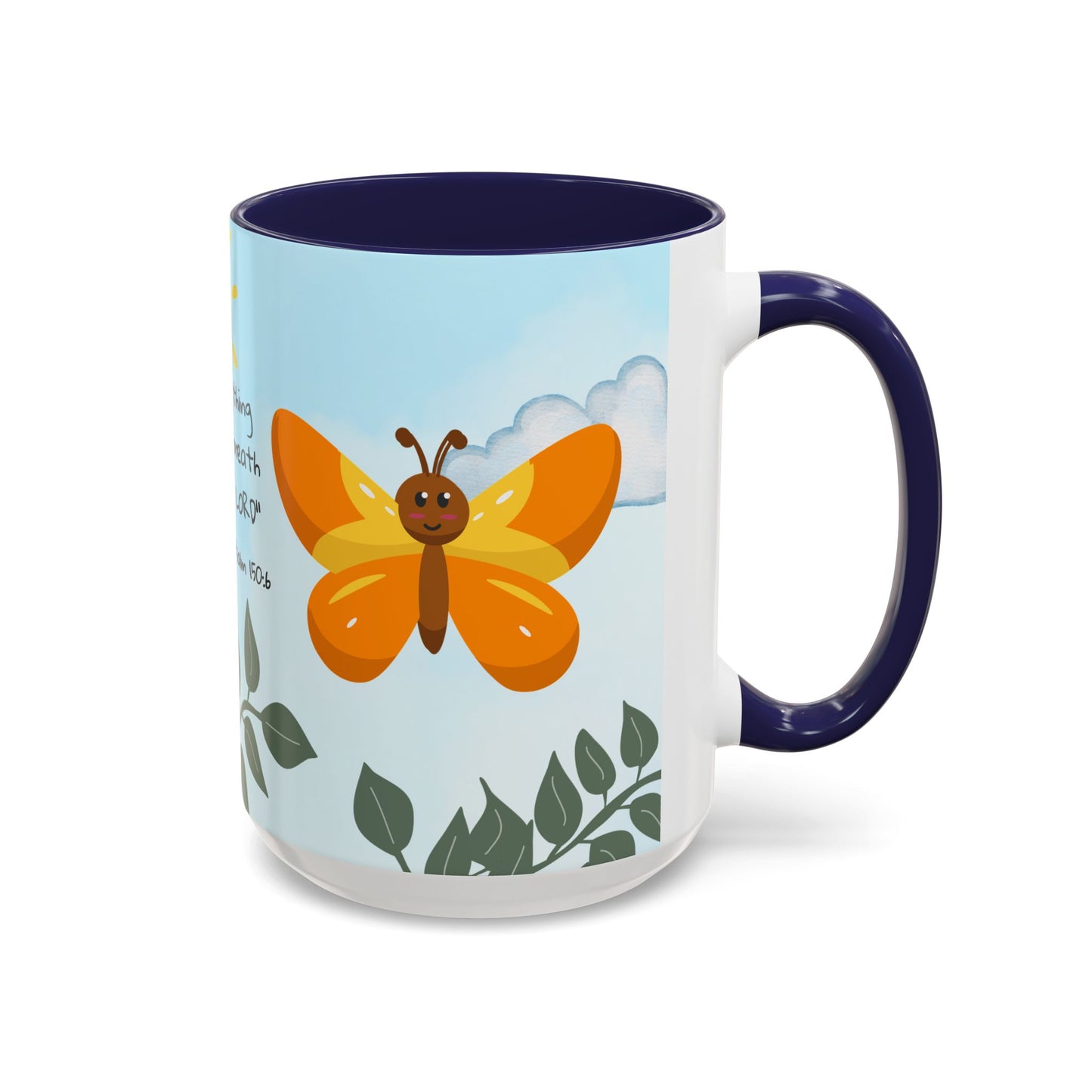 Butterfly Coffee Mug — Christian Ceramic Mug (Psalm 150:6)