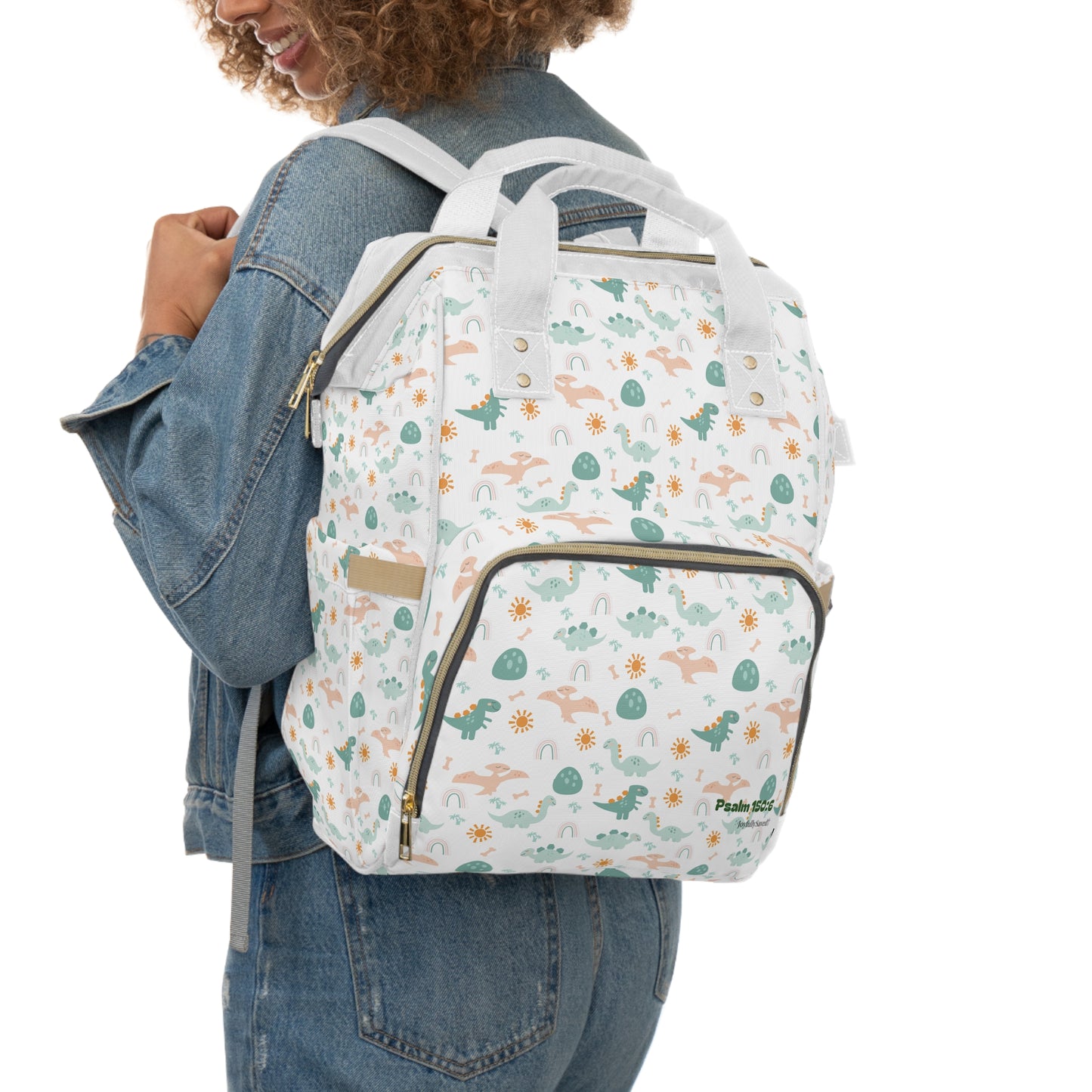 Baby Dinosaur Diaper Backpack — Christian Diaper Bag (Psalm 150:6)