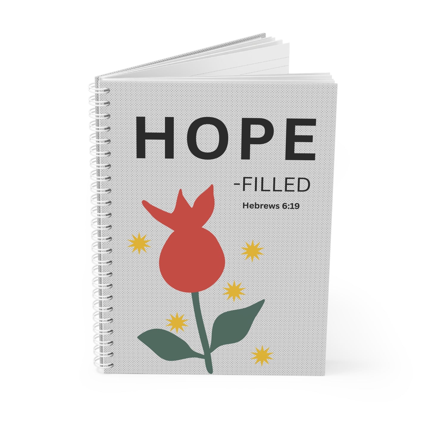 Hope-filled Spiral Notebook — Inspirational  Hebrews 6:19 Journal for Daily Devotion & Faith Notes