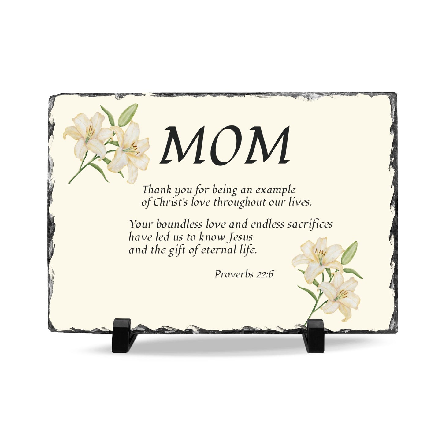 MOM "Thank You" from 2+ppl, Desk Plaque Proverbs 22:6 — Christian Desk Plaque, religious gift