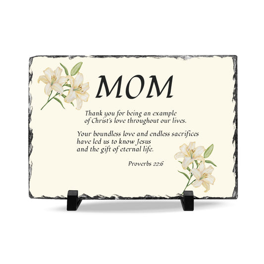MOM "Thank You" from 2+ppl, Desk Plaque Proverbs 22:6 — Christian Desk Plaque, religious gift