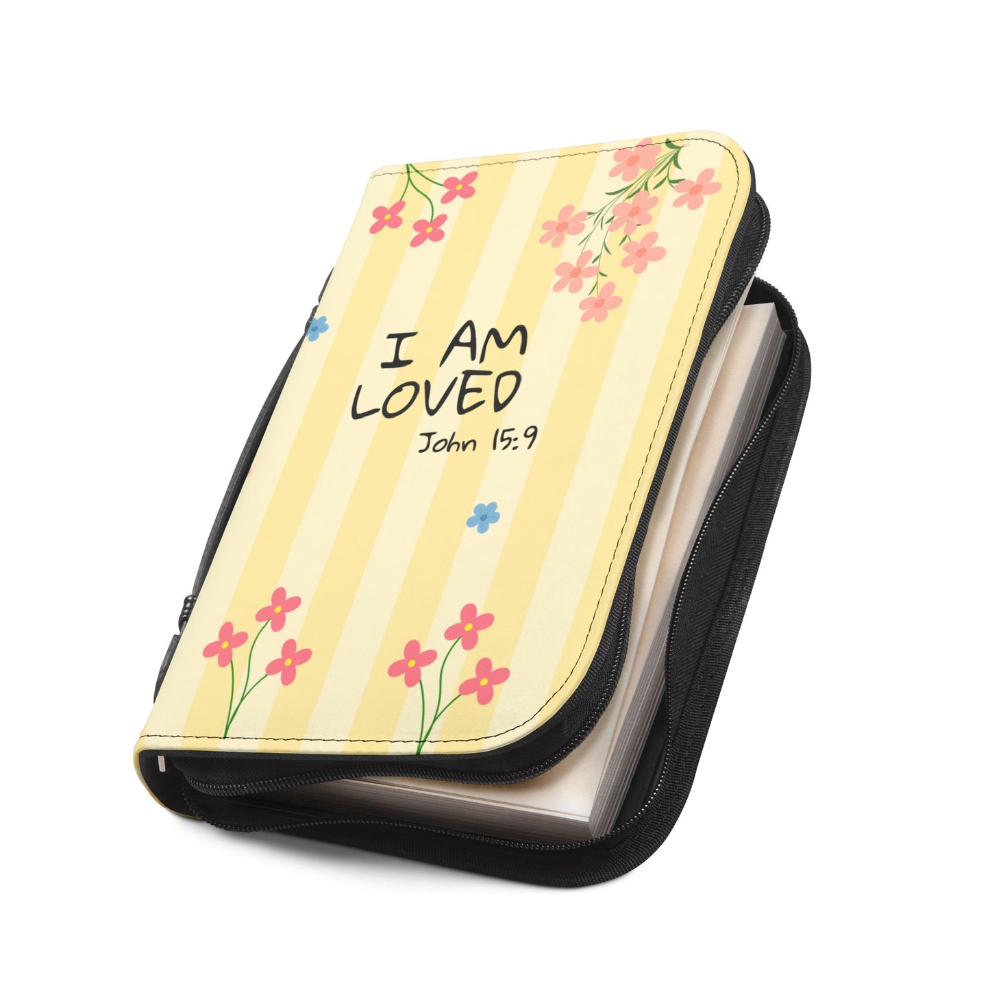 Bible Cover — "I Am loved" John 15:9 Flowers Design