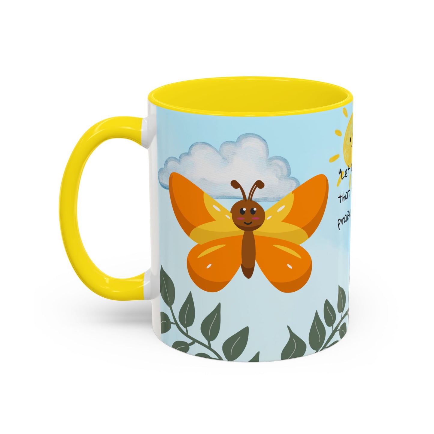 Butterfly Coffee Mug — Christian Ceramic Mug (Psalm 150:6)