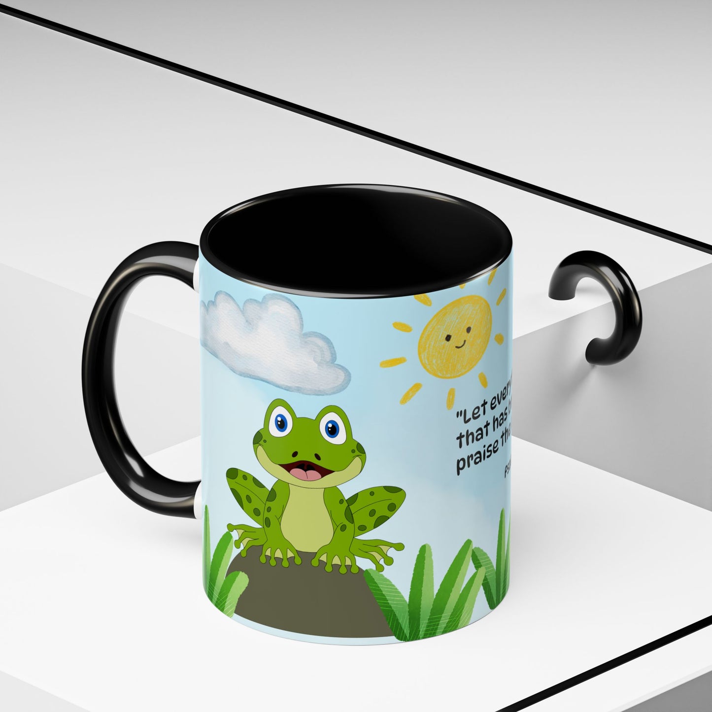 Frog Coffee Mug — Christian Ceramic Mug (Psalm 150:6)
