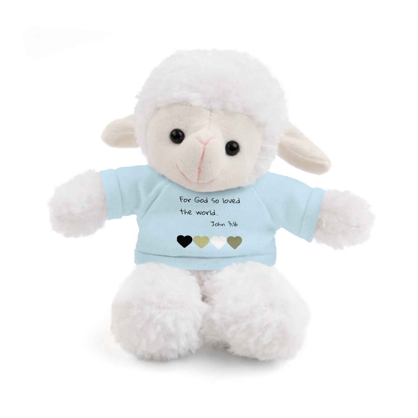 Christan Plush Toy, John 3:16  — Stuffed Animal with 'I Am a Child of God' T‑Shirt