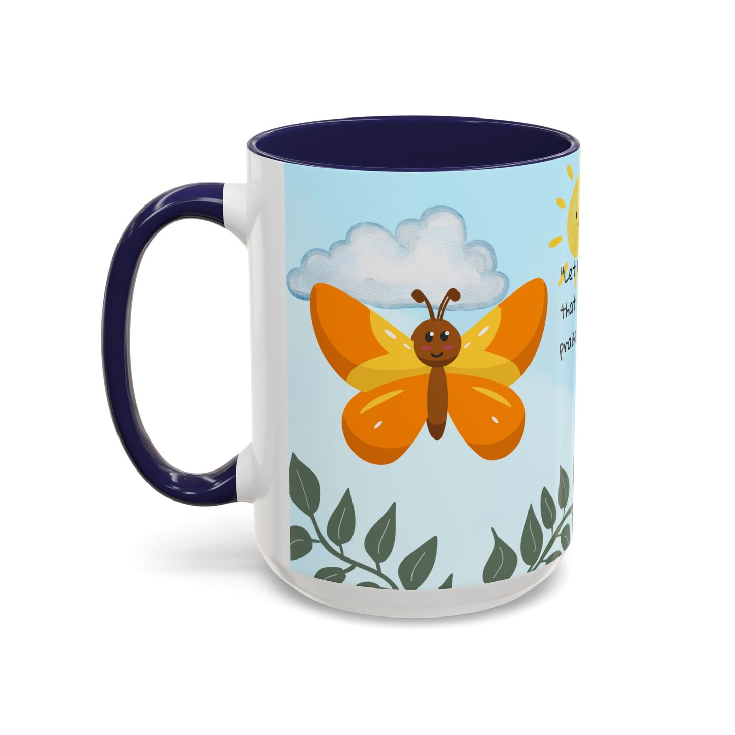 Butterfly Coffee Mug — Christian Ceramic Mug (Psalm 150:6)