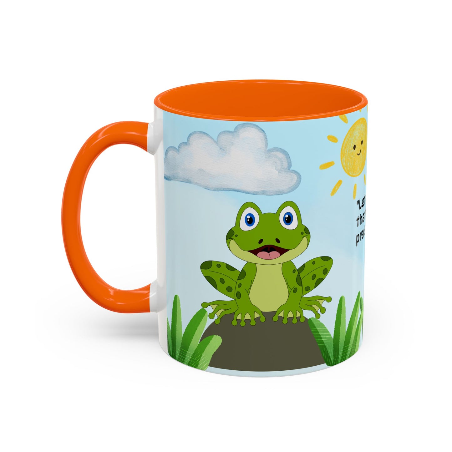 Frog Coffee Mug — Christian Ceramic Mug (Psalm 150:6)