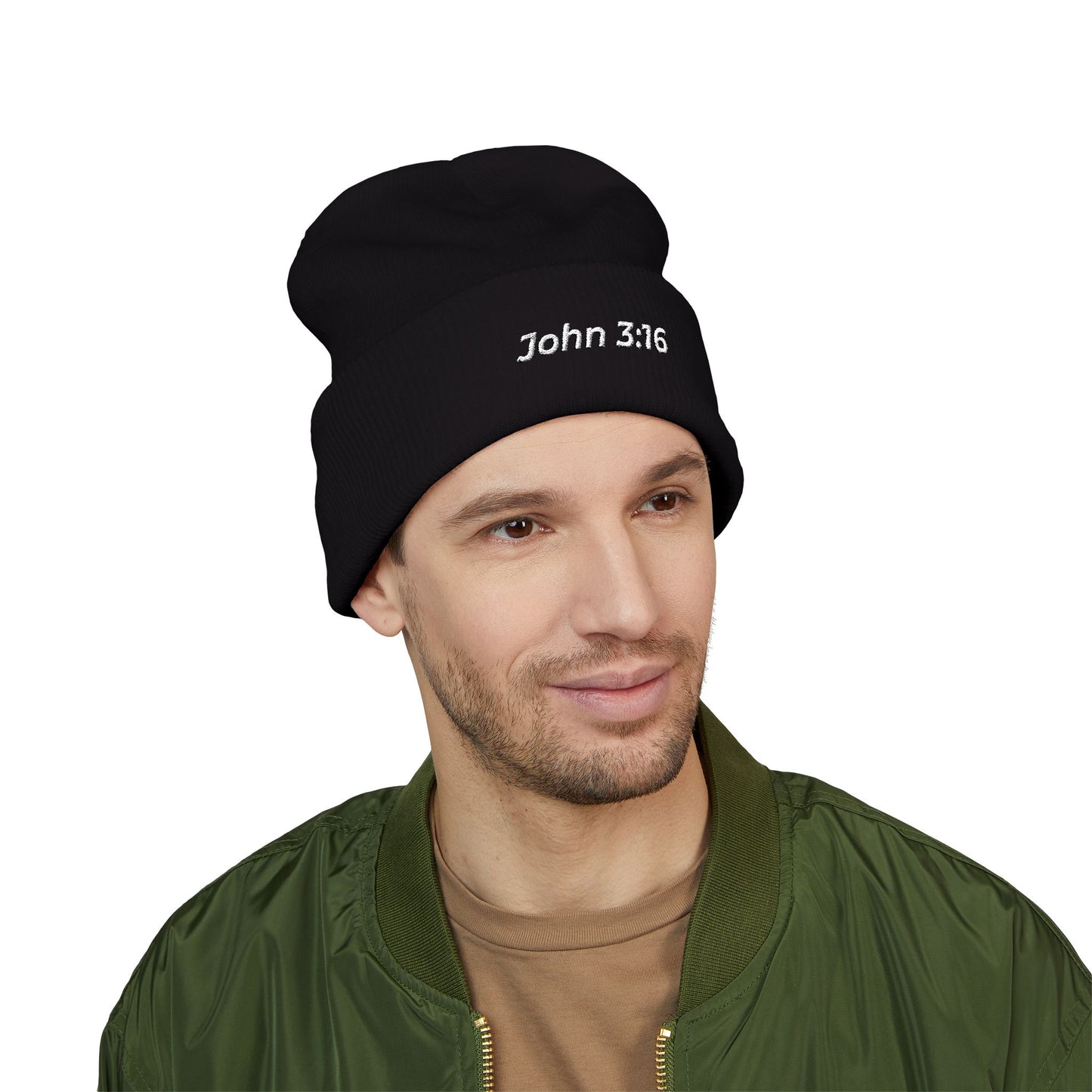 John 3:16 Embroidered Cuffed Beanie