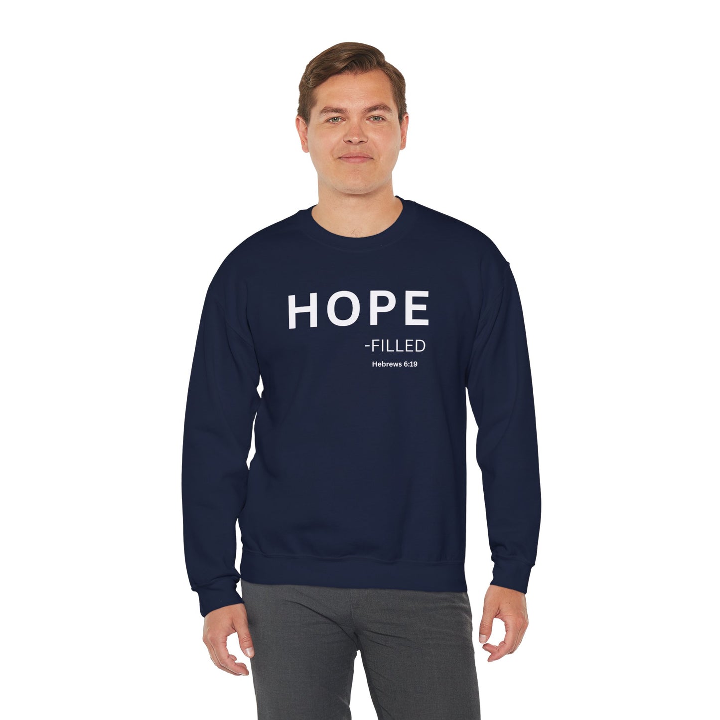 HOPE-filled Sweatshirt | Chritian Unisex clothing (Hebrews 6:19)