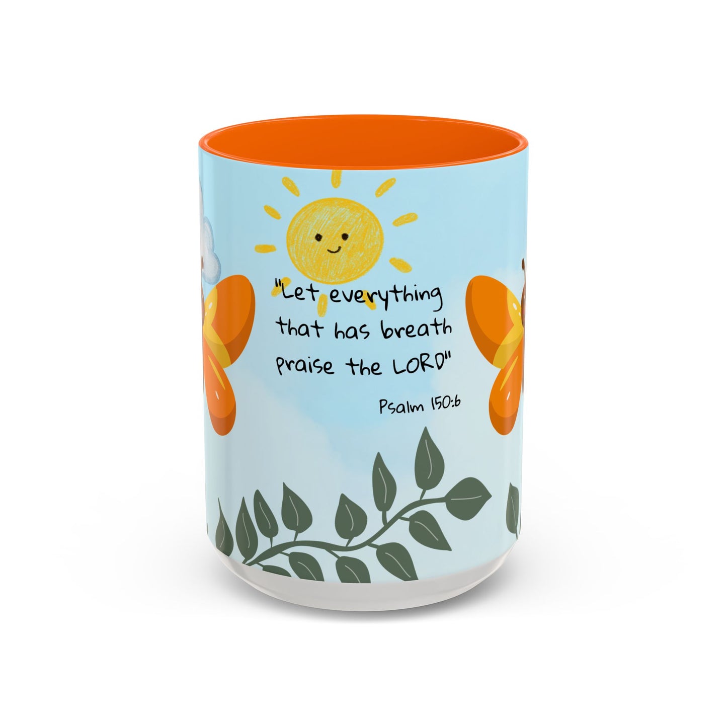 Butterfly Coffee Mug — Christian Ceramic Mug (Psalm 150:6)