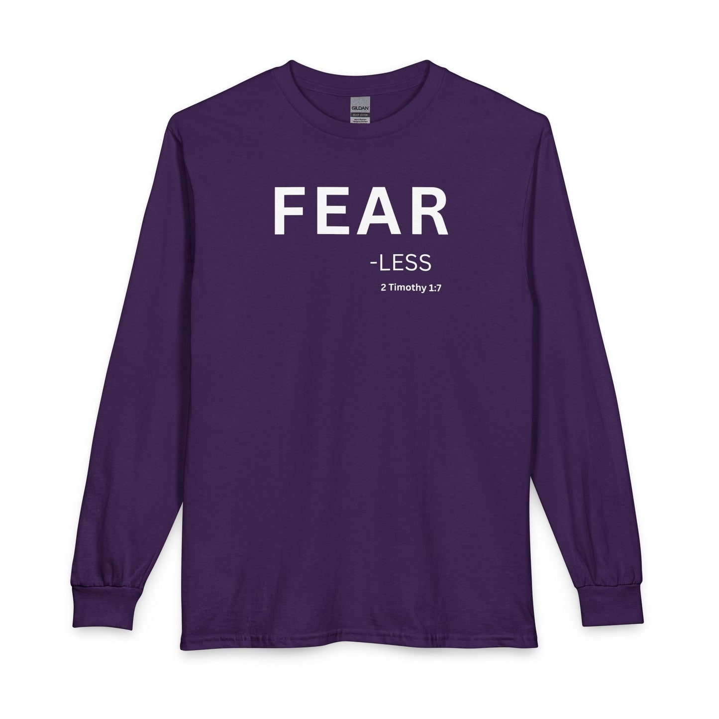 Fear-Less Long Sleeve Tee – Christian Shirt (2 Timothy 1:7)