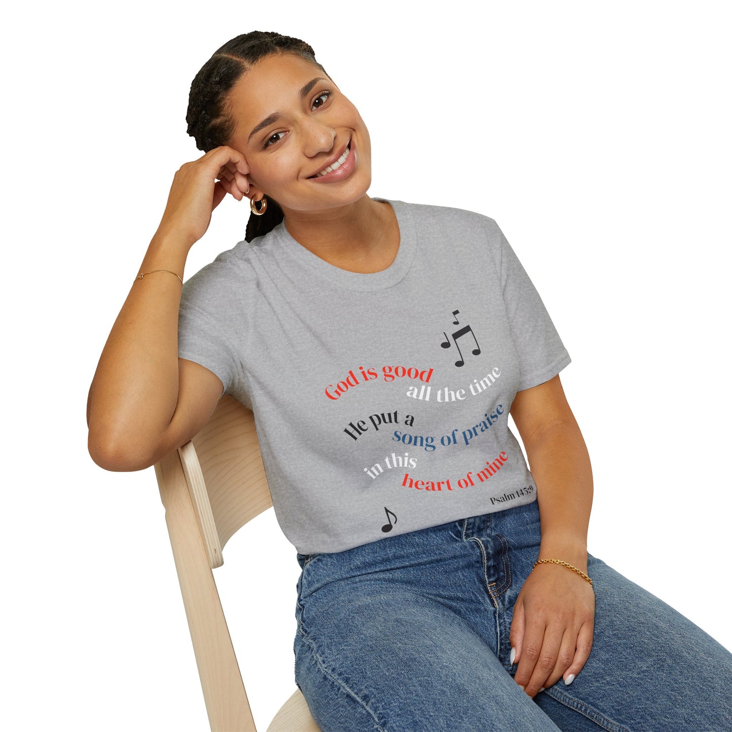 Christian Music T-Shirt — "God is good" Psalm 145:9 Worship Tee