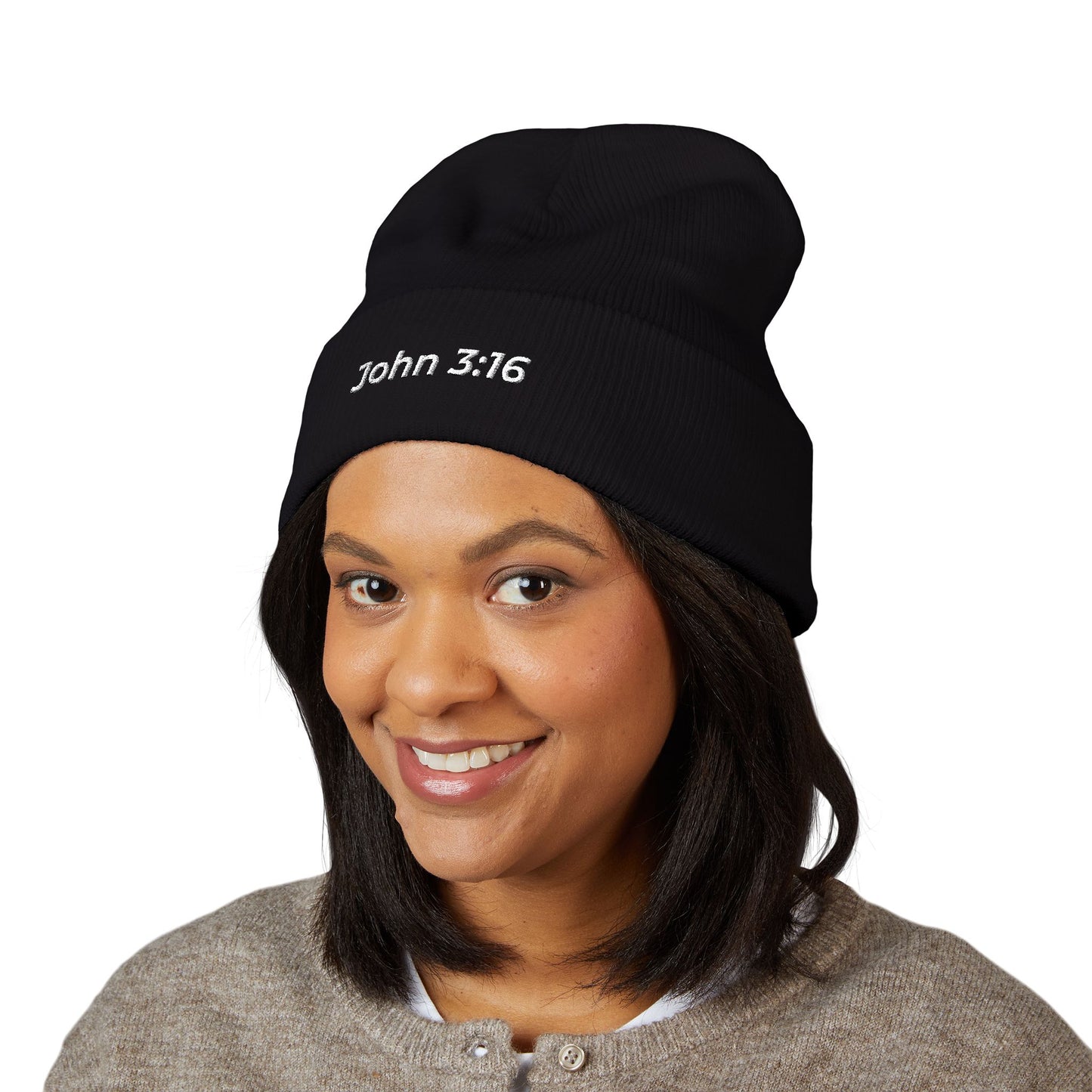 John 3:16 Embroidered Cuffed Beanie