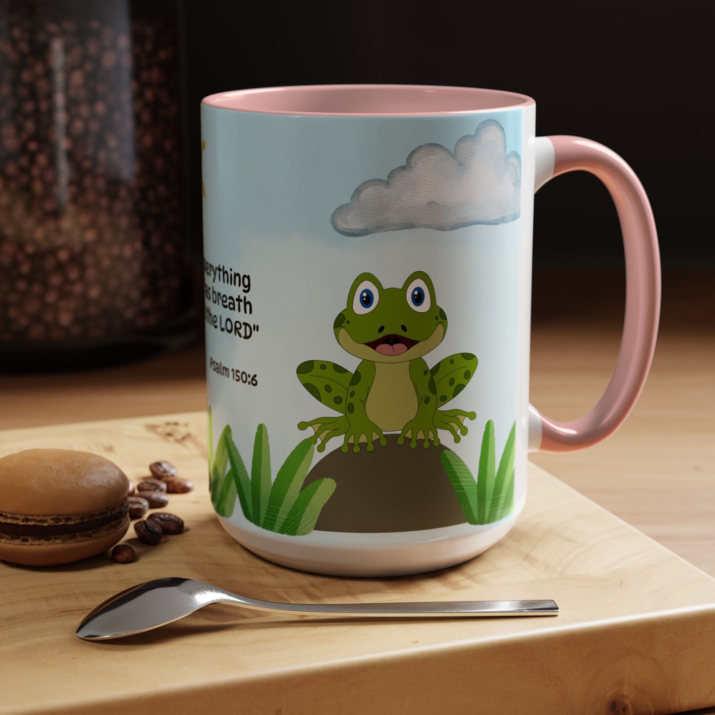 Frog Coffee Mug — Christian Ceramic Mug (Psalm 150:6)