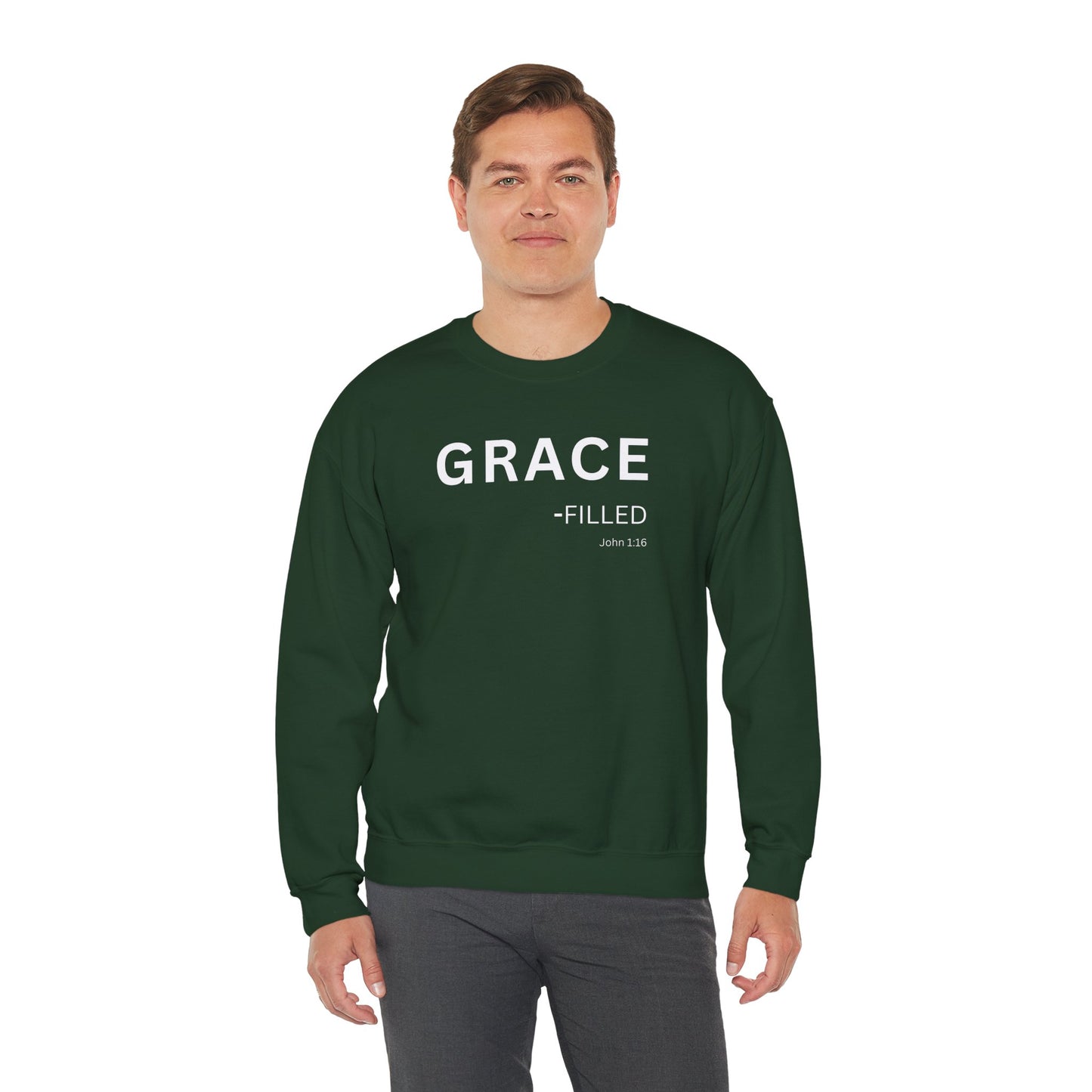 GRACE-filled Sweatshirt | Chritian Unisex clothing (John 1:16)
