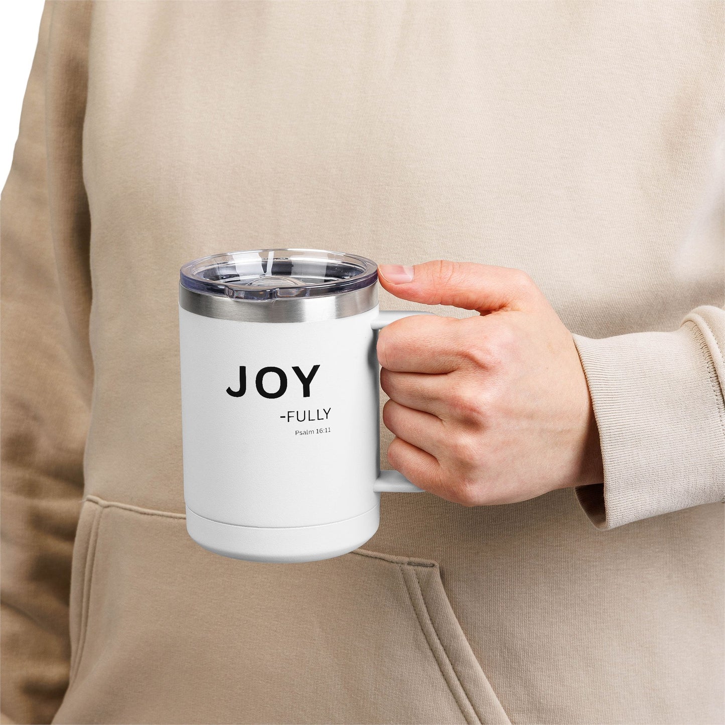 JOY-fully 15oz Coffee Mug Tumbler — Christian Faith Gift, John 1:16