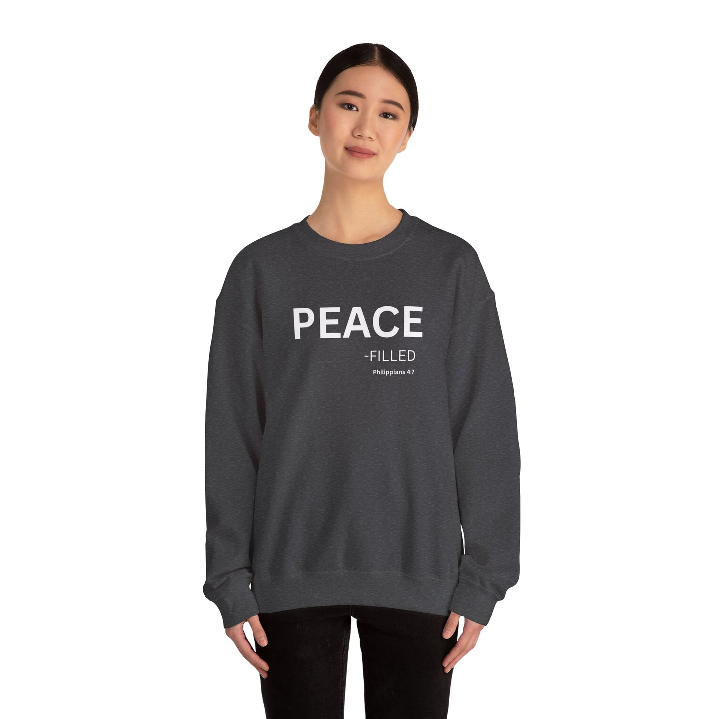 PEACE-filled Sweatshirt | Chritian Unisex clothing ( Philippians 4:7)