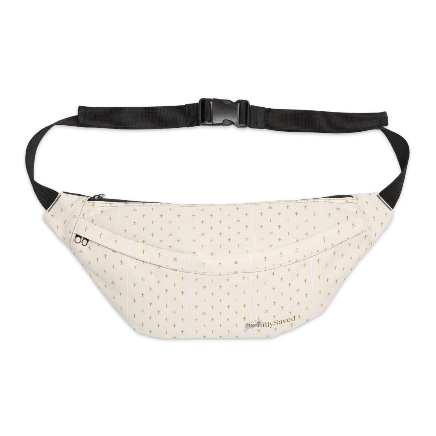 Cross Pattern Fanny Pack — Cream & Tan, Christian bag