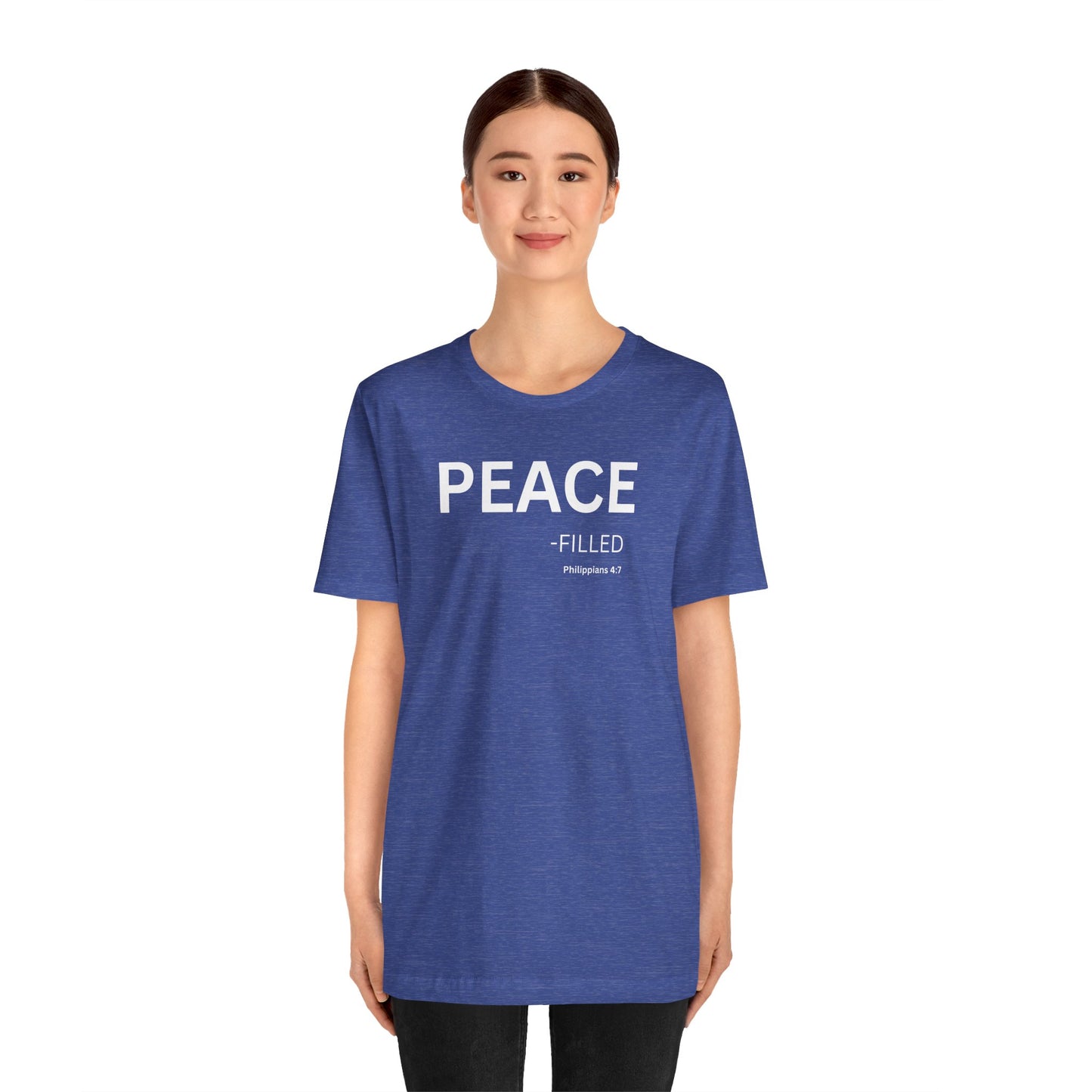 PEACE - filled - (Philippans 4:7)Philippians 4:7 (NIV)  | Christian Statement T-Shirt