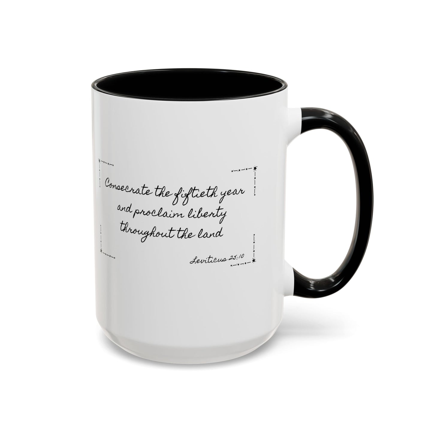 Accent Coffee Mug —  Scripture Patriotic 250th USA Anniversary (Leviticus 25:10)