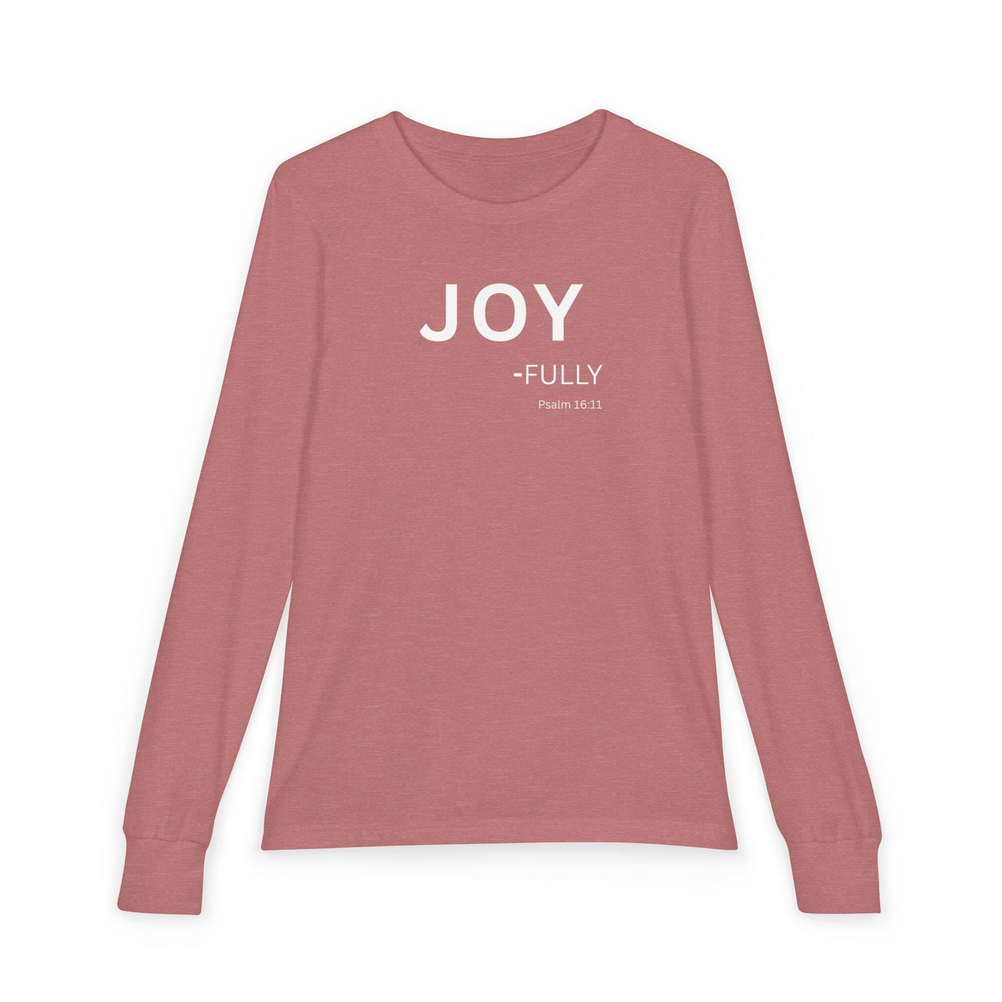 Joy-fully Psalm 16:11 Youth Jersey Long Sleeve Tee | Christian youth Shirt