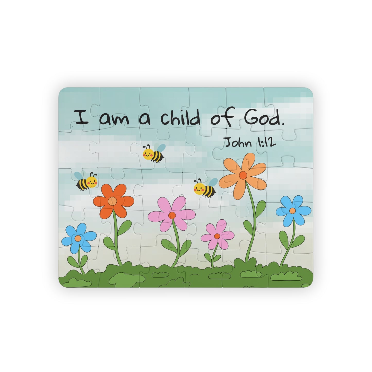 Christian Kids Puzzle — "I Am a Child of God" 30-Piece John 1:12 Toddler Puzzle