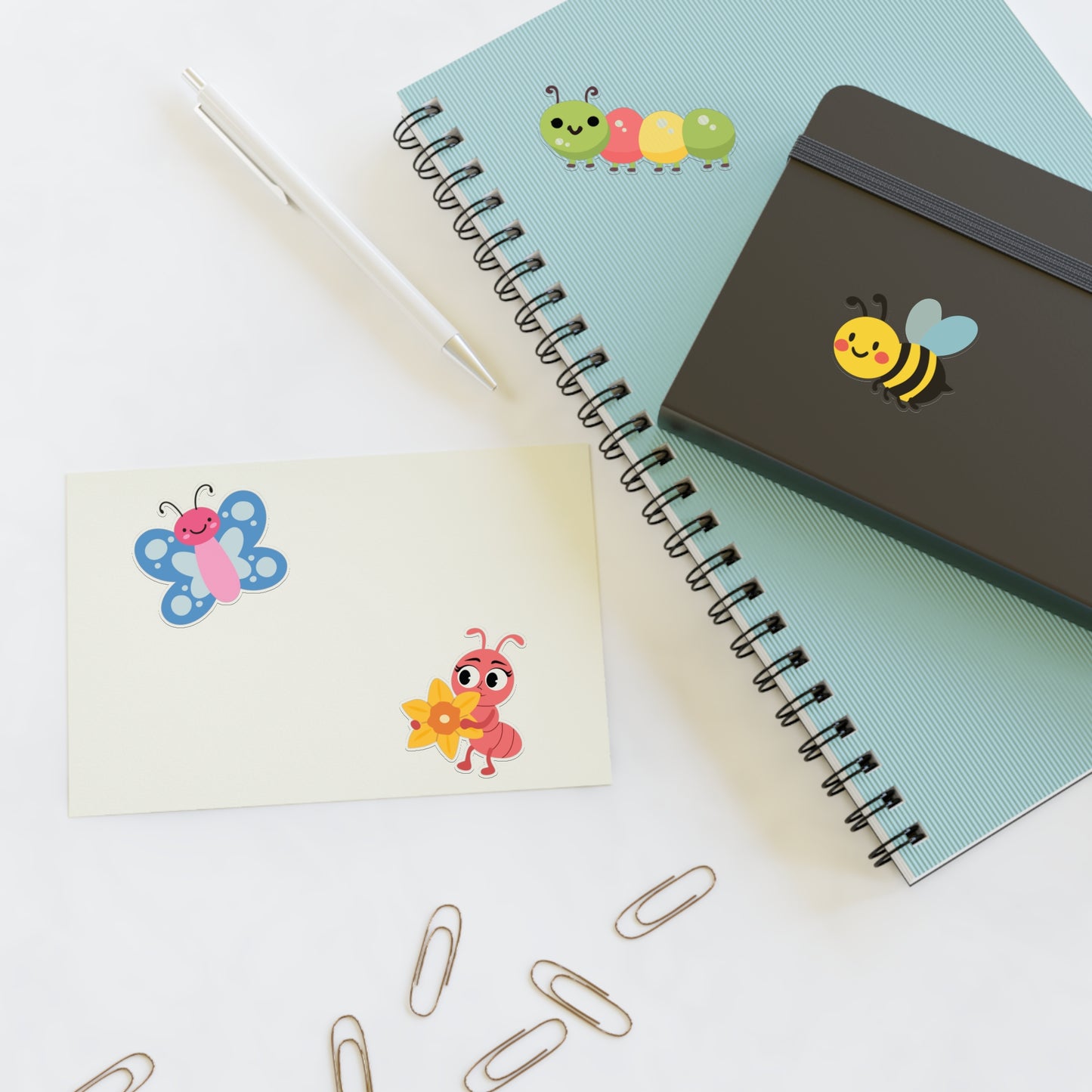 Cute Bug Sticker Sheet —VINYL Stickers for Kids, Scrapbooks & Planners
