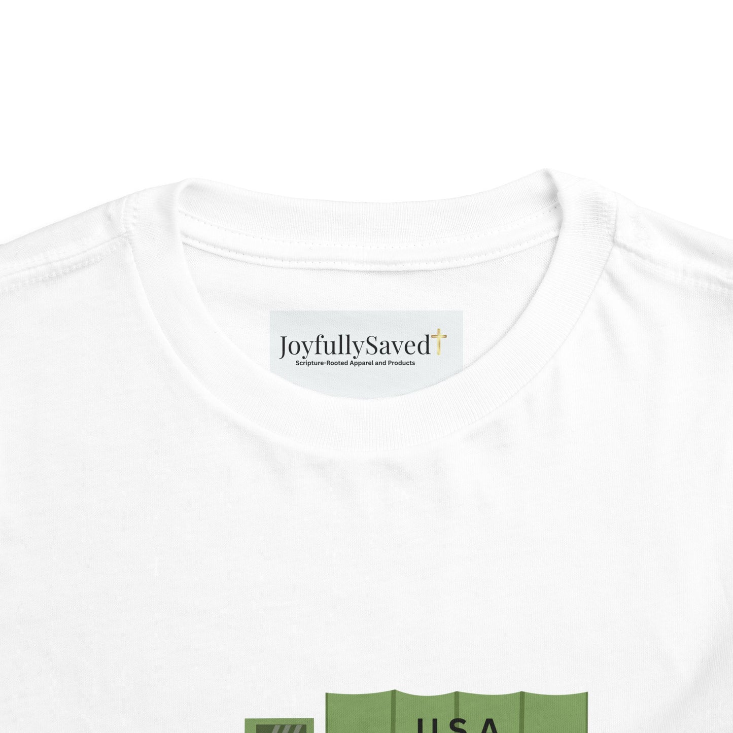 Christian Toddler Tee — Military Truck Graphic (John 15:13)