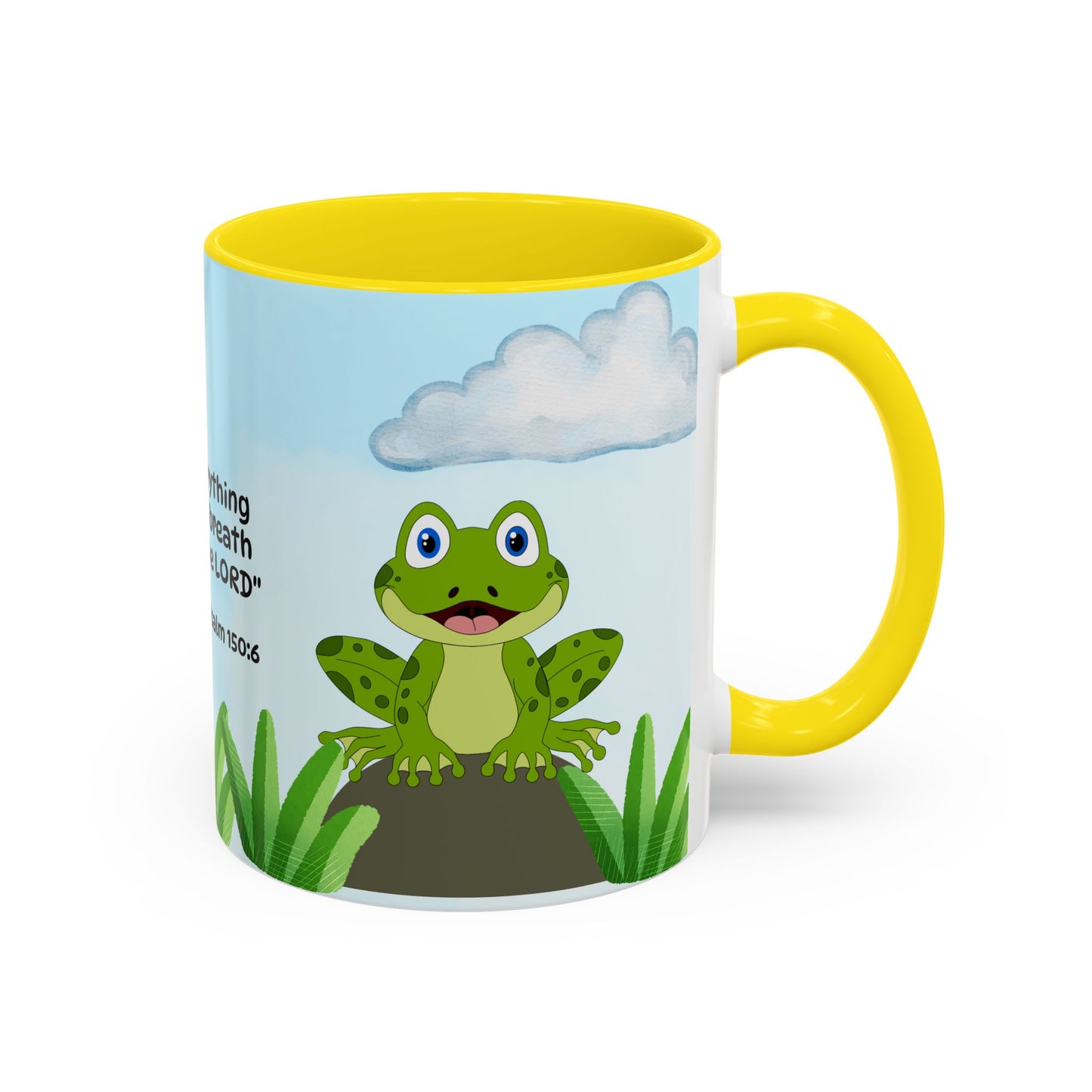 Frog Coffee Mug — Christian Ceramic Mug (Psalm 150:6)
